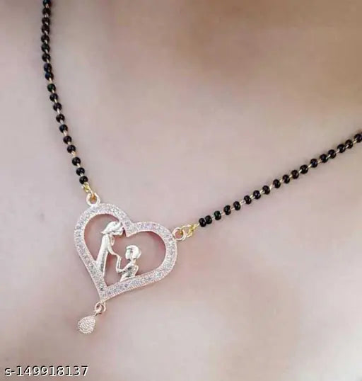 Mangalsutra Combo Deal Gold Plated Necklace Pandent Mangalsutra 30 Inch And 18 Inch Combo Pack With Earring for Women (Pack of 5)