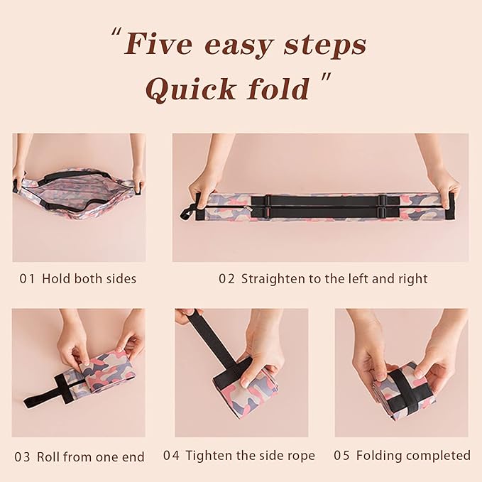 Foldable Shopping Bag Portable Large Capacity Reusable Grocery Bag Daily Commuting Picnic Camping Storage Bag